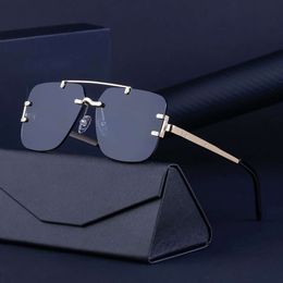 Fashion Frameless für Männer Metal Double Beam Box Sonnenbrille H513-18