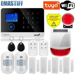 Alarm systems Touch Keyboard 433mhz Tuya WIFI GSM Home Burglar Security Wireless Alarm System Motion Detector Application Control Fire Smoke Detector WX