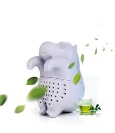 FDA Silicone Cute Hippo Shaped Tea Infuser Slicone Reusable Portable Tea Strainer Coffee Philtre Empty Tea Bags Leaf Diffuser 20PCS3869876