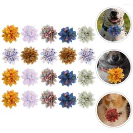 Dog Apparel 20 Pcs Bow Small Collar Pet Flower Ties Accessories Charms For Cat Lace Flowers Decor