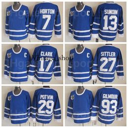 Vin Retro Hockey 27 Darryl Sittler Jersey 17 Wendel Clark Mats Sundin Doug Gilmour Tie Domi Tim Horton Dave Keon Johnny Bower Darcy Tucker