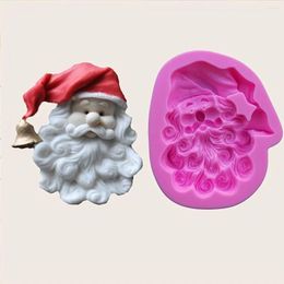 Baking Moulds 1pc-Silicone Christmas Cake Mould Santa Claus Resin Tools Cupcake Lace Decorating For