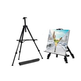 Bview Art 1pc 66 Black Aluminum Display Easel with Portable BagLarge Adjustable Height Portable Tripod for Display Paintings 240430
