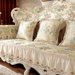 Chair Covers European Sofa Couch Cover 2 Seater Lace Slipcover 3 Non-slip Luxury Single Armchair Sectional Furniture Protector