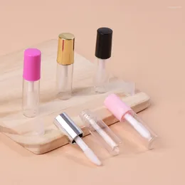 Storage Bottles 5PCS 1.2ml Mini Plastic Empty Clear Lip Gloss Tube Makeup Bottle Container Cosmetic Refillable Trial Kit