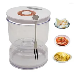 Storage Bottles Pickle Jars With Lid Airtight Food Jar Large Capacity LeakProof Hourglass Shape Portable FoodContainer Strainer