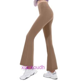 Designer AAA LUL LUL Confortável Mulheres esportivas de ioga Pontas Novo cintura alta Hip Flare Flare Fitness Elastic Elastic Reisless Pilates Fitness