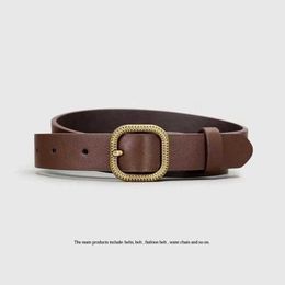 Waist Chain Belts Retro new womens belt genuine leather Pu blend high-quality luxury fashion designer Y2k metal buckle Q240511