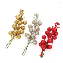 Decorative Flowers 1pc Artificial Berry Bouquet Christmas Tree Decorations Stamens Berries For Home DIY Wedding Party Decoration Fake Plant