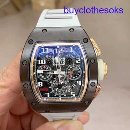 RM Mechanical Wrist Watch Automatic Mechanical Tourbillon Rm011 Rm011-fm Series Machinery 40*50mm Calendar Time Limited Rm011 Chocolate Ceramic