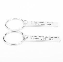 Jewellery Letter Keychain Drive Safe Son DaughterI love you Keychain Lucky Key Chain Keyring Charm Family Christmas Gift8190614