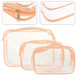 Storage Bags 3pcs Clear Travel Toiletry Bag Zipper Makeup Transparent Cosmetics For Woman