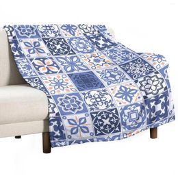 Blankets Blue Portuguese Tile Throw Blanket Personalized Gift For Sofa Flannel Thin