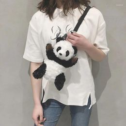 Evening Bags Girl Cute Doll Plush Bag Female Korean Cartoon Panda INS Women Shoulder