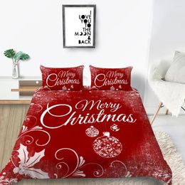 Bedding Sets Red Duvet Cover Home Dorm Christmas Decor Quilt Set Boys Girls Room Double King Bed Comforter