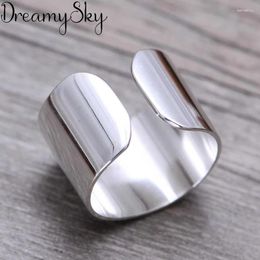 Cluster Rings Trendy Silver Colour Large Smooth For Women Engagement Jewellery Girls Gifts Fashion Finger Anillos
