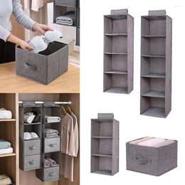 Storage Boxes 3/4/5 Layer Portable Wardrobe Hanging Bag Interlayer Drawer Type Clothes Hangers Holder Closet Organiser