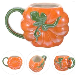 Mugs Desktop Decor Pumpkin Pattern Coffee Cup Office Water Novelty Ceramics Household Milk