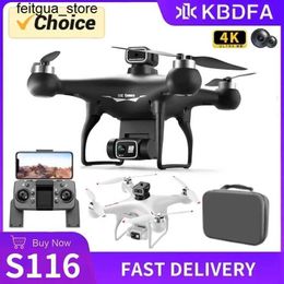 Drones KBDFA S116 Drone Professional Dual HD Camera Aerial Photography FPV Helicopter Obstacle Avoidance Folding RC Four Helicopter Toys S24513