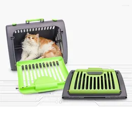 Cat Carriers Transport Bag Pet Travel Carrier Plastic Carry Cage Products Breathable Folding Small Dog Katten Reismand