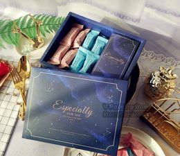 Gift Wrap 22 17 7cm Dark Blue Starry Sky Galaxy Wedding Favours Candy Boxes Christmas Bridal Shower Paper Box Party Favour Gifts 100pcs