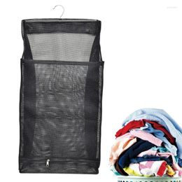 Laundry Bags Mesh Hamper Foldable Space Saving Storage Bag Clothes Organizer Portable Hanging Household Baskets Supplies
