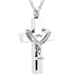 Fashion Jewellery Stainless Steel Cross mom Memorial Cremation Ashes Urn Pendant Necklace Keepsake Jewellery for ashes1254920