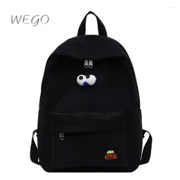 Backpack Corduroy Female 2024 Student Campus High School Students Class Zipper Bag