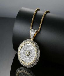 hip hop target diamonds pendant necklaces for men luxury necklace golden silver jewelry real gold plated copper zircons Cuban chai7312467