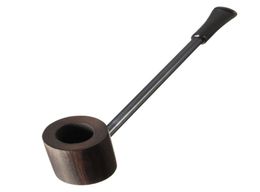 Ebony Wood Pipe Smoking Pipes Portable Smoking Pipe Herb Tobacco Pipes Grinder Smoke Gifts BlackCoffee 2 Colors2401310