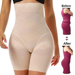 Women Body Shaper High Waisted Trainer Tummy Control Panties Butt Lifter Slimming Underwear Waist Cincher Shapewear Shorts 240428