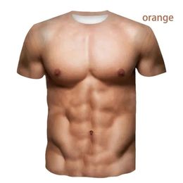 est Muscular Man 3D Printed T Shirt Fashion Funny Short-Sleeved Tops Pullover Mens Apparel Tee Shirt Streetwear Loose Male 240513