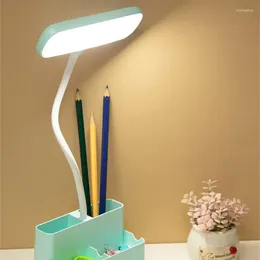 Table Lamps Led Light Dimmable Night For Student Dormitory Bedroom Lamp Lighting Tools With Pen Holder Study Reading