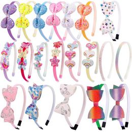 Hair Accessories 2024 Girls Sparkling Hair Strap Cute Coloured Circles Hair Strap Cute Bow Star Headband Childrens Gift Hair Accessories d240513