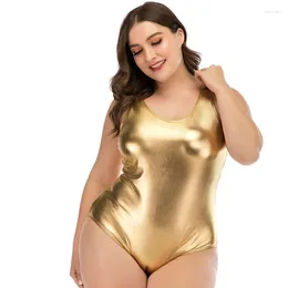 Women's Swimwear Bikini Solid Colour Luminous Fabric Covering Belly Thin One-Piece Fat Woman Conservative Women