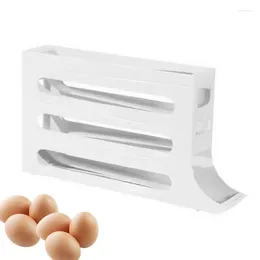 Kitchen Storage Slide Egg Box Innovative Container Ventilated Holder With Automatic Dispenser Home Rack Organizer