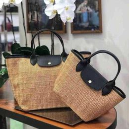 10A Fashion Beach Bags Trumpet Basket Head Female Straw Woven Bag Leather Messenger Portable Vegetable Dumpling 220301 Dfwvg