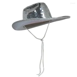 Berets Cowgirl Hat Ultra-flashing Cowboy Mirrored Ball For Music Festivals All-match