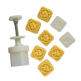 Baking Tools DIY Mooncakes Moulds Set Stamps Traditional Pattern Dessert Press