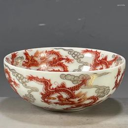 Kitchen Storage Antique Porcelain Supplies Old Goods Collection Of The Bag Qing Qianlong Year Five-color Dragon Bowl