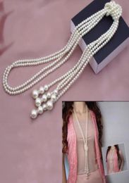 Mode Süßwasserperlen weißer Tropfen Perlenkette Perlen Langketten Seil Bead7640235