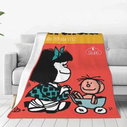 Blankets Mafalda Flannel Fleece Blanket For Kids Teens Adults Soft Cozy Warm Fuzzy