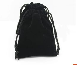 7*9cm Velvet Drawstring Pouches Gift bag Flocked Jewellery pouch beam port velvet drawstring bags LL