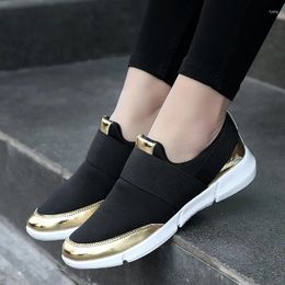 Casual Shoes Women Slip On Female Footwear Platform Sneakers Women's Vulcanize Gold Silver Tenis Feminino