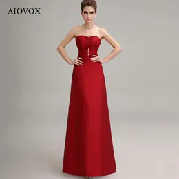 Party Dresses AIOVOX Formal Strapless Evening A-Line Stain With Coat Elegant For Wedding Floor-Length Vestido De Noche