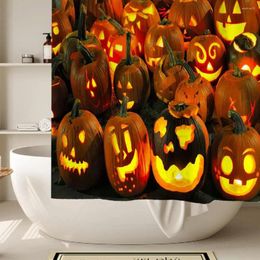 Shower Curtains Waterproof Curtain Bedroom Decoration Spooky Halloween Castle Set Non-slip Rugs Toilet Lid