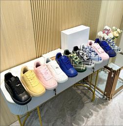 Latest Cheque Knit Box Men Shoes Leather Box Sneakers Designer Sneaker Striped Shoe Women Vintage Trainer Flat Print Cheque Trainers