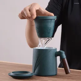 Mugs 400ml Large Capacity Tea Making Cup Ceramic Household Separating Office Water