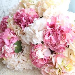 Decorative Flowers 8Colors 34.5cm Silk Hydrangea Artificial Flower Wedding Bouquet For Home Decoration Fake