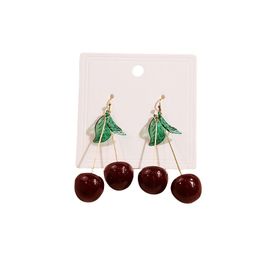 Personalised Fashion Red Crystal Cherry Designer Earrings For Woman Temperament Charm Earring For Lady Party Jewellery Gifts